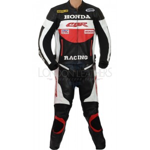 Honda Red CBR Racing Leather Motorcycle Suit